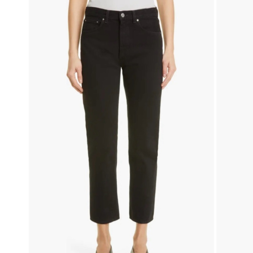 Toteme - Twisted Seam Mid-Rise Straight Leg Jeans Black US24